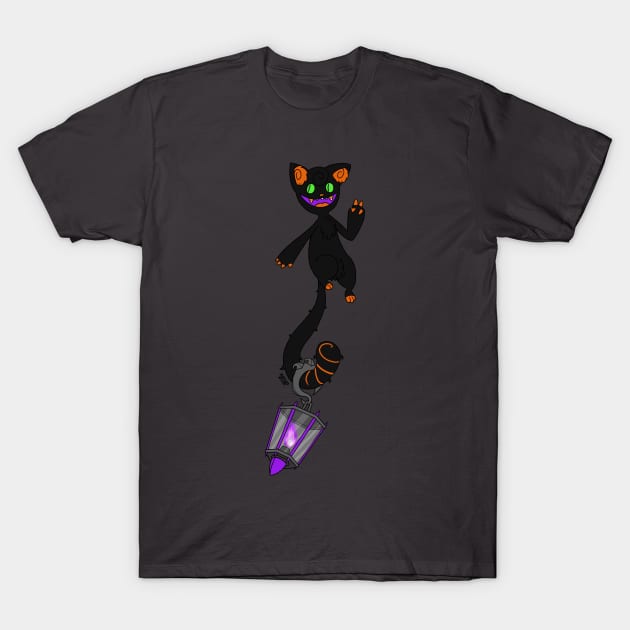 Spooky Lantern Kitty T-Shirt by RayTheMax